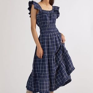 Anthropologie, Magali Pascal Ruffled Linen Midi Dress